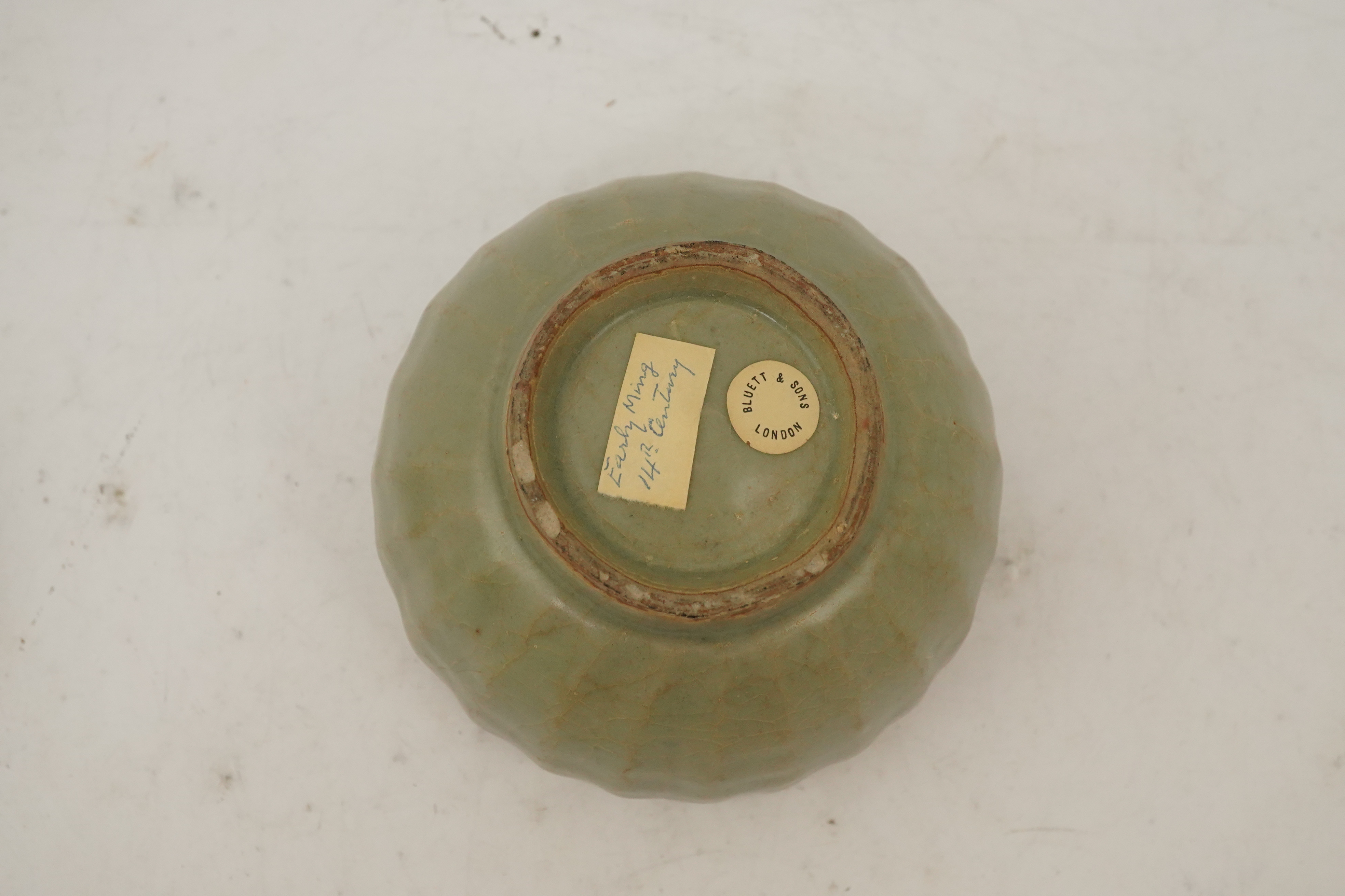 A Chinese Longquan celadon petal lobed deep bowl, Southern Song/Yuan dynasty, 13th century